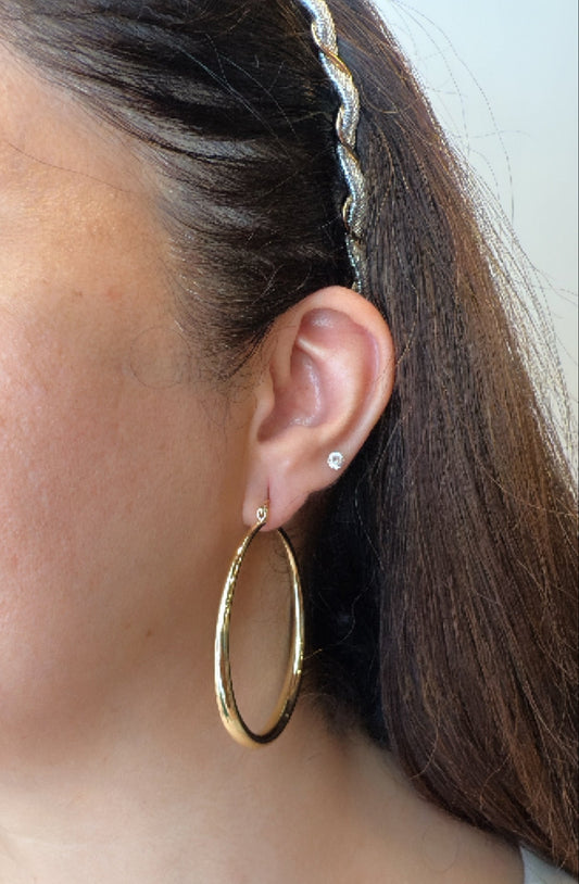 Shiny Bold Gold Hoops