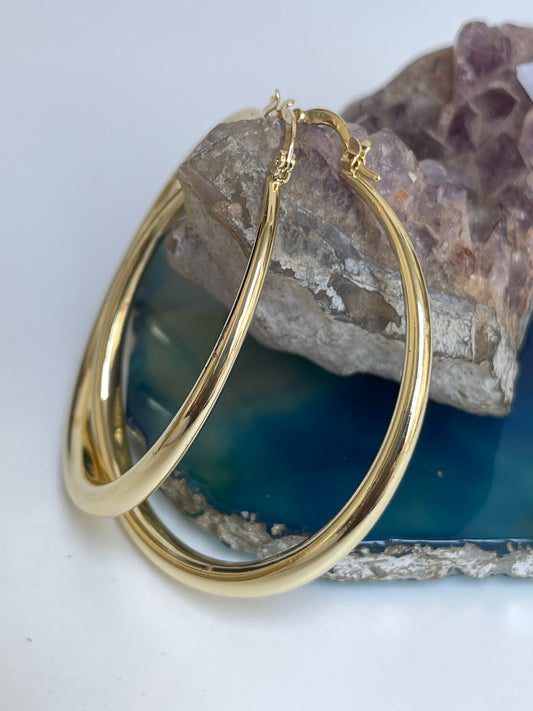 Shiny Bold Gold Hoops