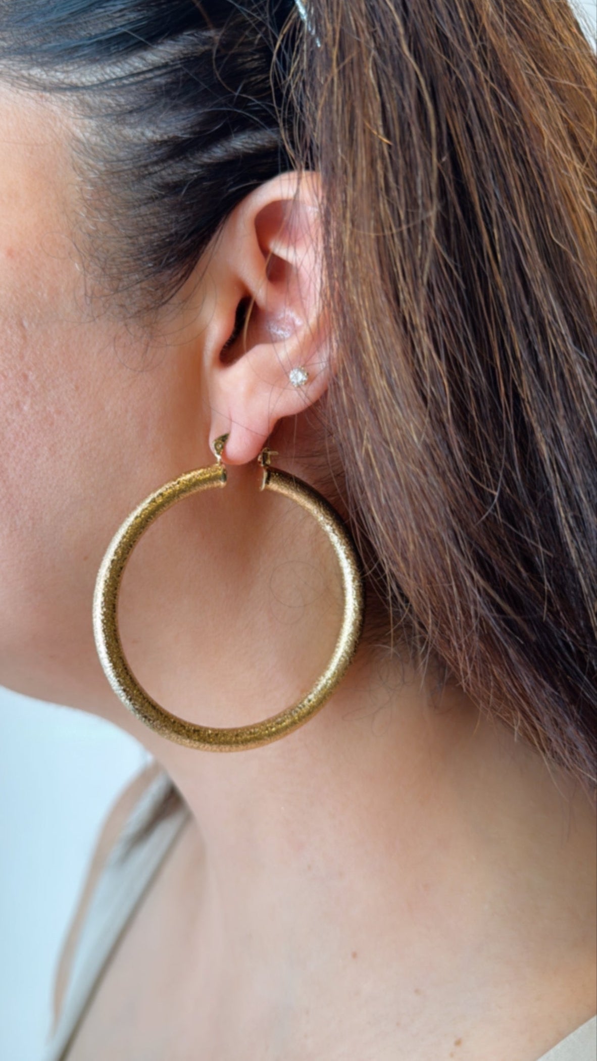 Gilded Bold Hoops with Texture