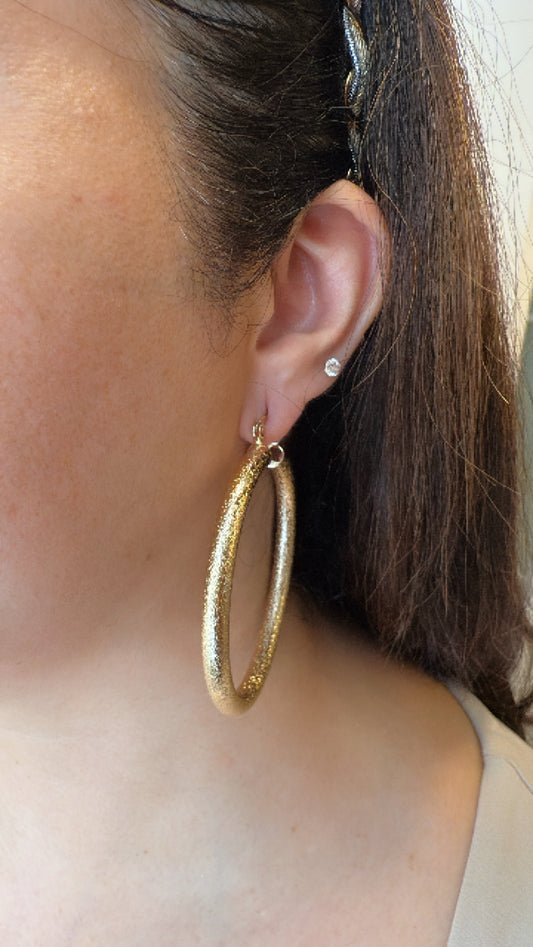 Gilded Bold Hoops with Texture