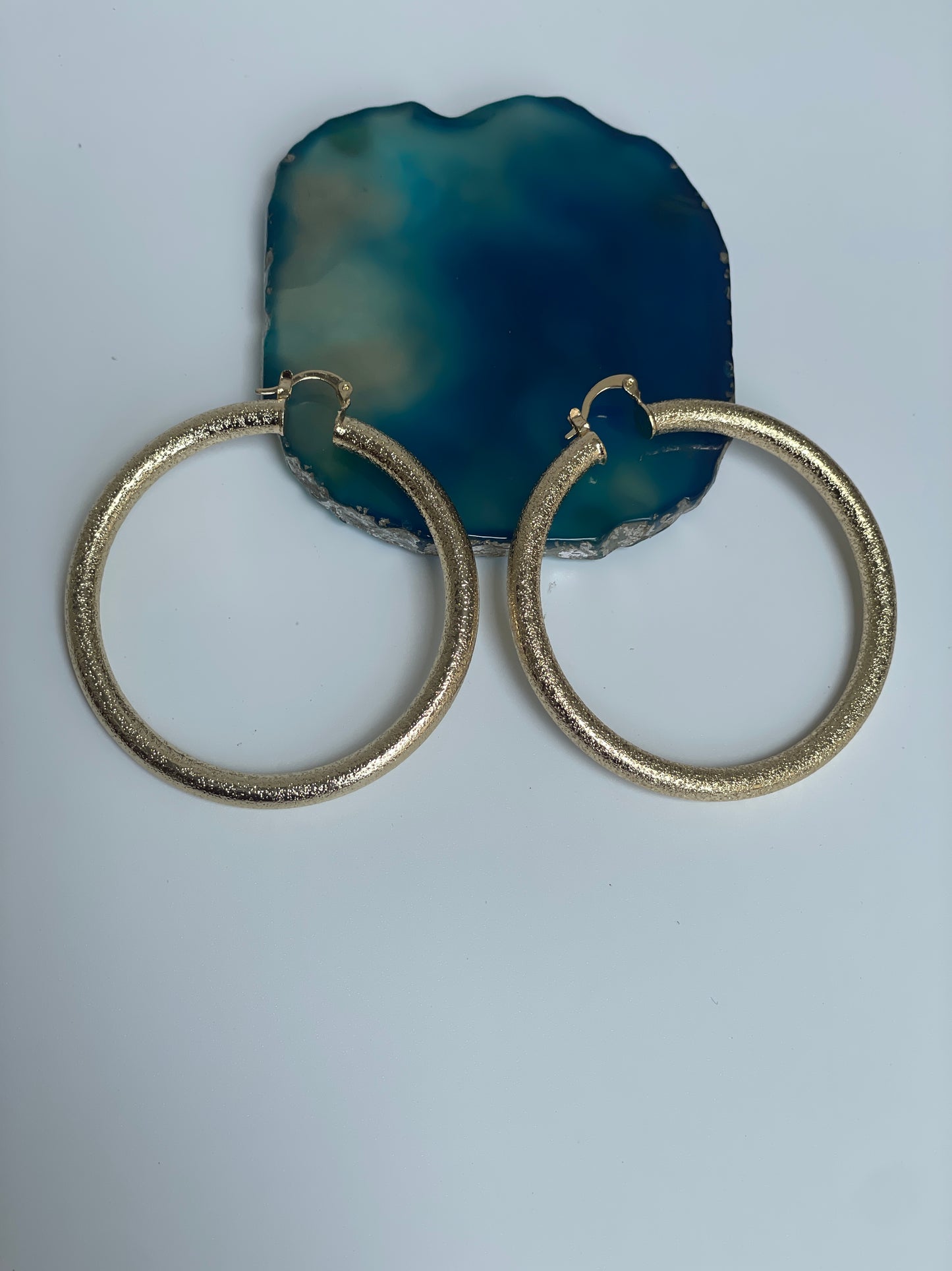 Gilded Bold Hoops with Texture