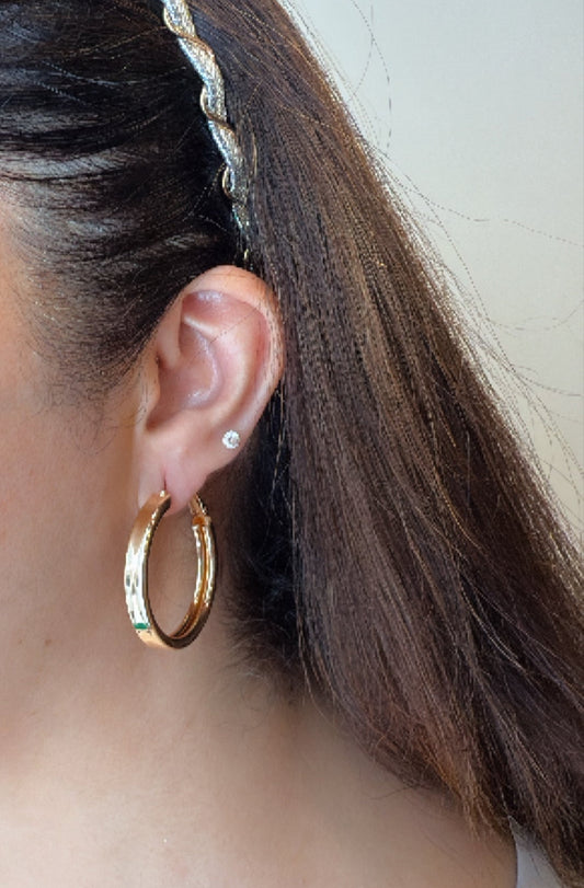 Sleek Gold Finish Hoops