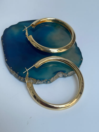 Sleek Gold Finish Hoops