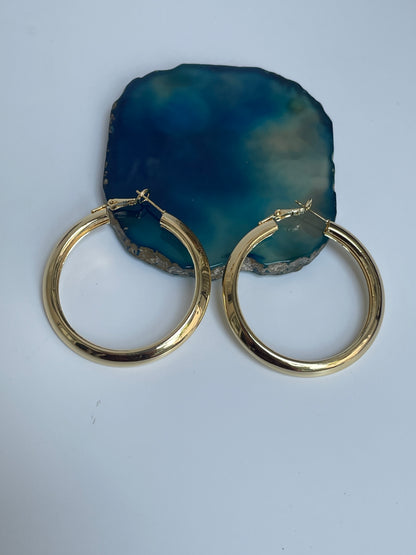 Sleek Gold Finish Hoops