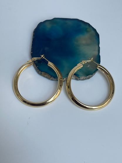 Sleek Gold Finish Hoops