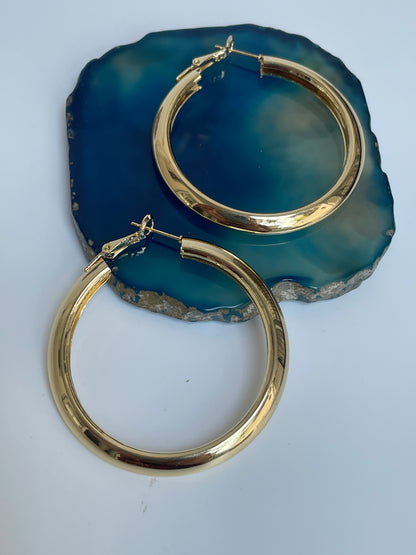 Sleek Gold Finish Hoops