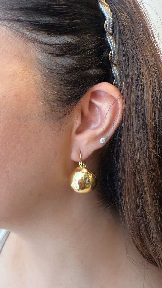 Gold Finish Shiny Globe Studs
