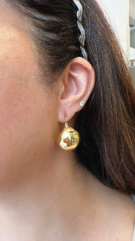 Gold Finish Shiny Globe Studs