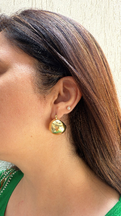 Gold Finish Shiny Globe Studs