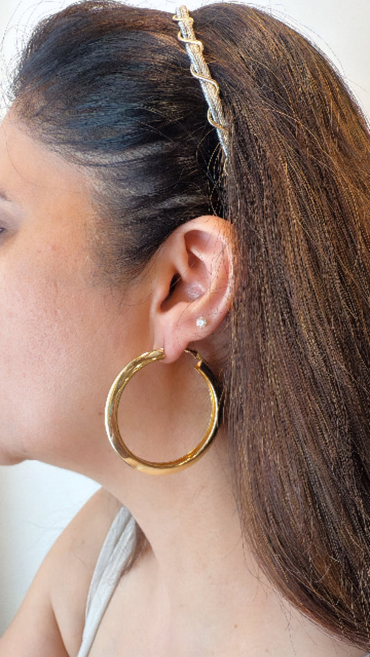 Polished Gold Hoops