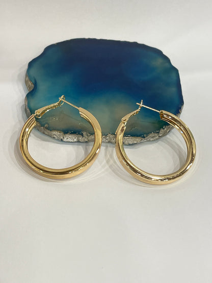 Polished Gold Hoops