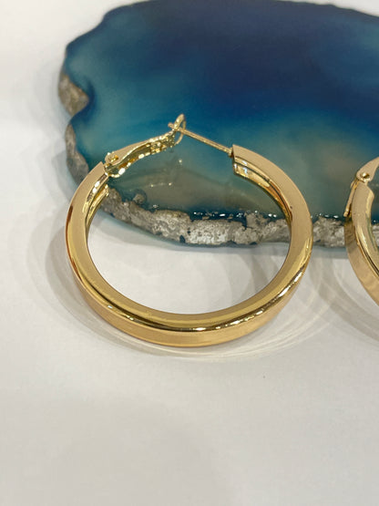 Polished Gold Hoops