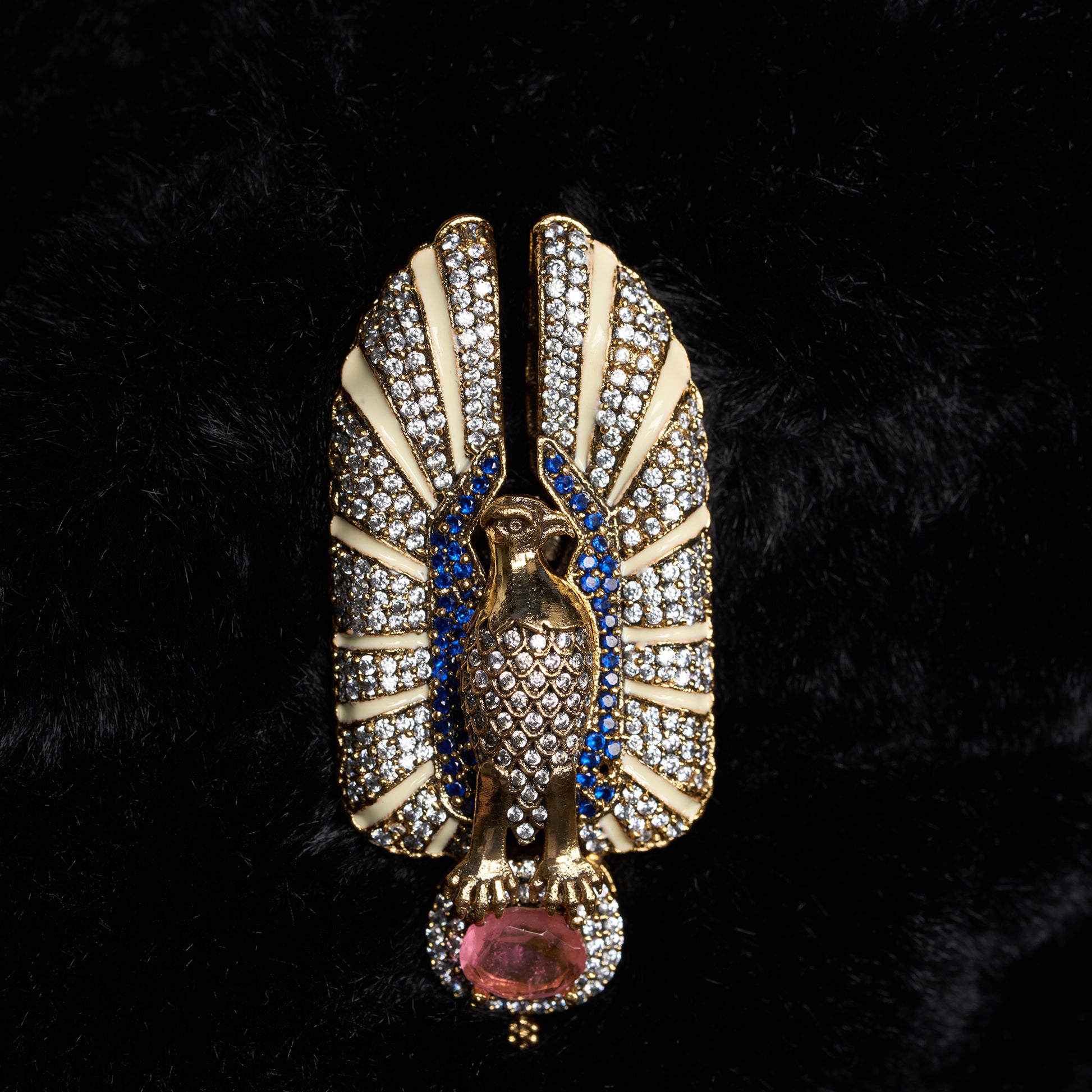 Gold Plated Eagle brooch Studded with crystal by studiojewels