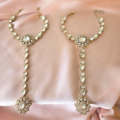 Kundan & CZ Studded Haathphool Set