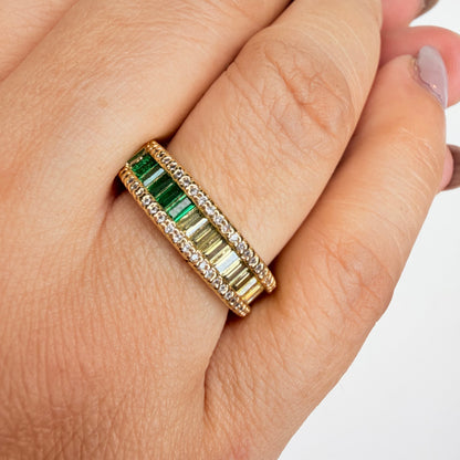 Cascading Shaded Zircon Ring