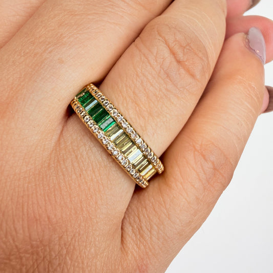 Cascading Shaded Zircon Ring