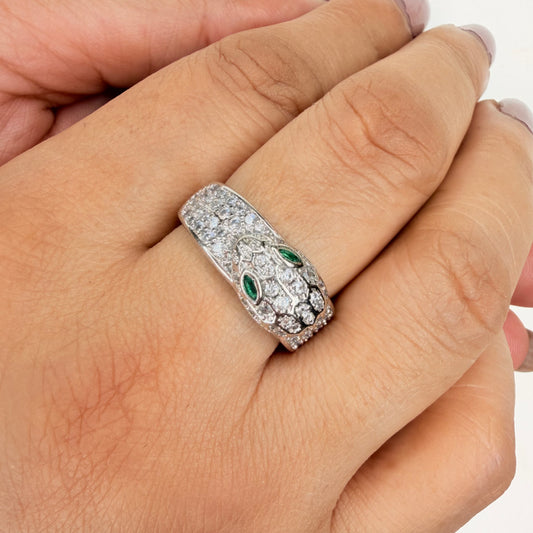 Studded White Finish Ring