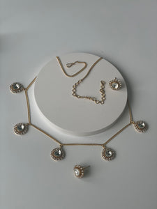 Kundan Studded Chain Necklace Set