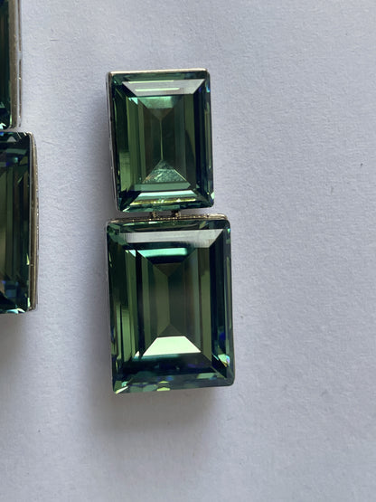 Blue Glass Stone Earrings