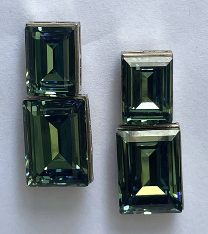 Blue Glass Stone Earrings