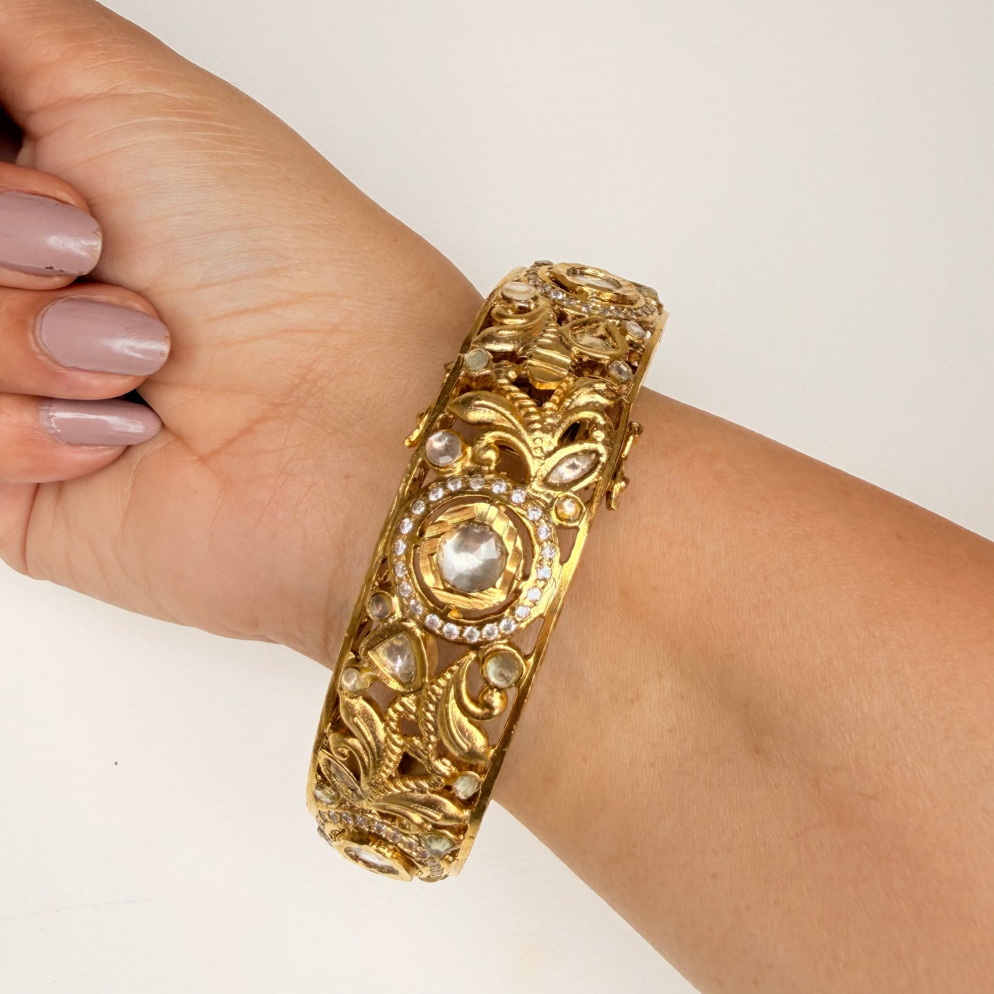 Temple Filigree Gold Plated Bangle