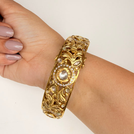 Temple Filigree Gold Plated Bangle
