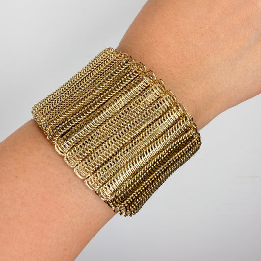 Chunky Gold Finish Cuff Bracelet