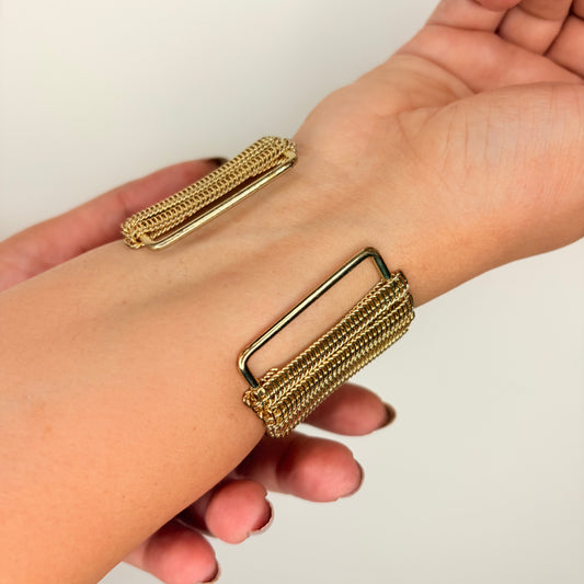 Chunky Gold Finish Cuff Bracelet