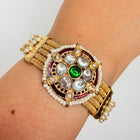 Gold Finish Kundan Cuff Bracelet
