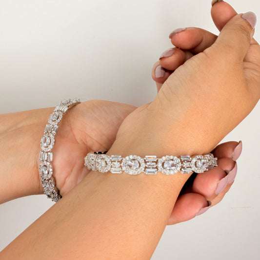 Zircon White Finish Bangles