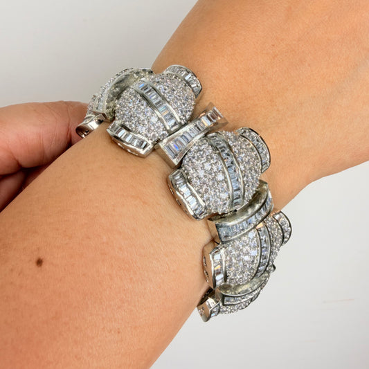 Silver polish Zircon diamonds bracelet