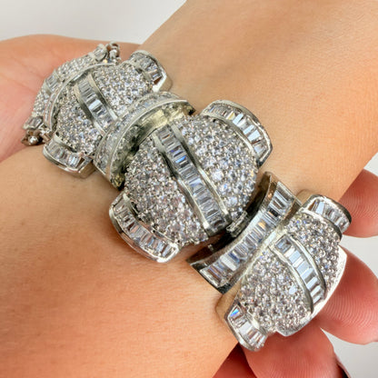 Silver polish Zircon diamonds bracelet