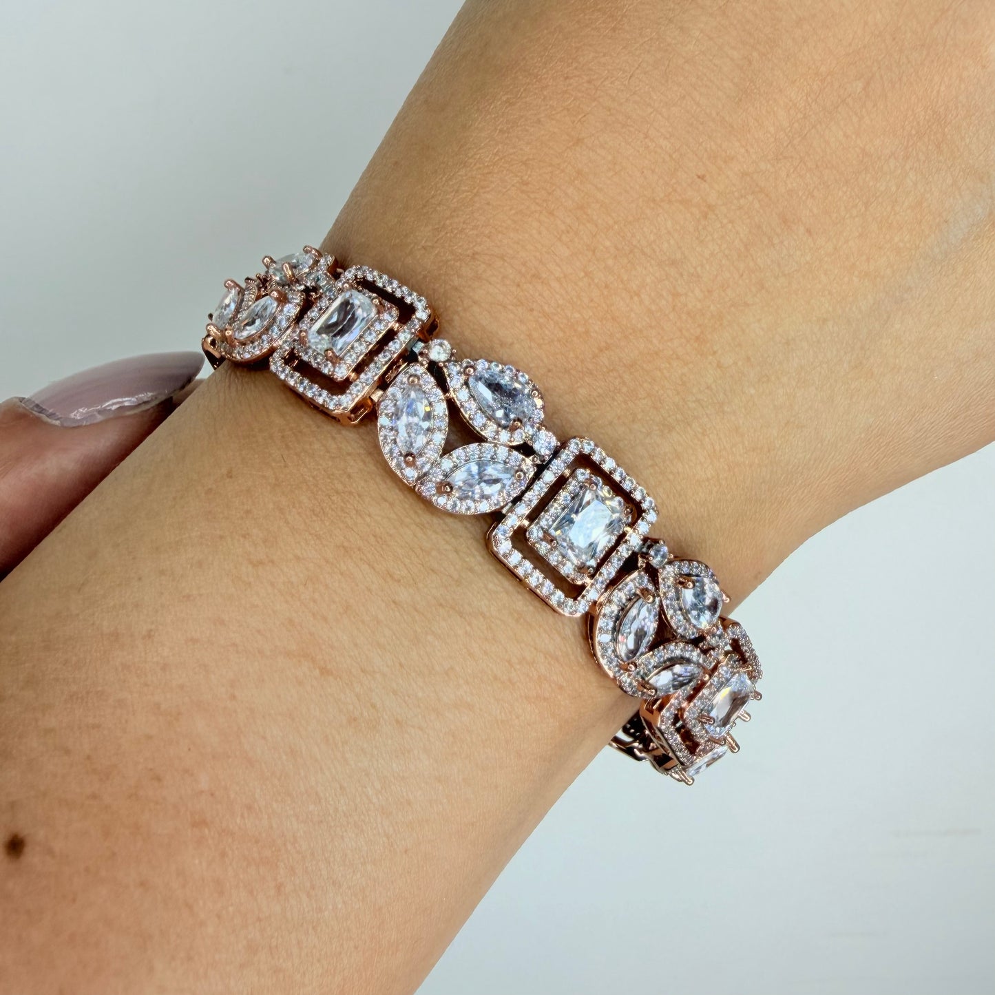 Zircon Diamonds & a Large Stoned Cuff Bracelet