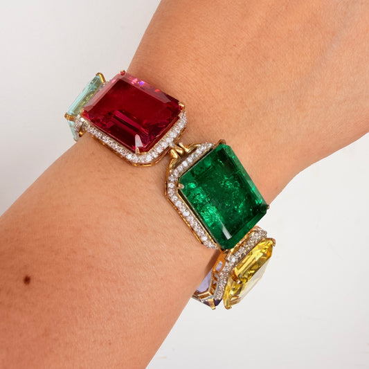Multi Coloured Doublet Bracelet