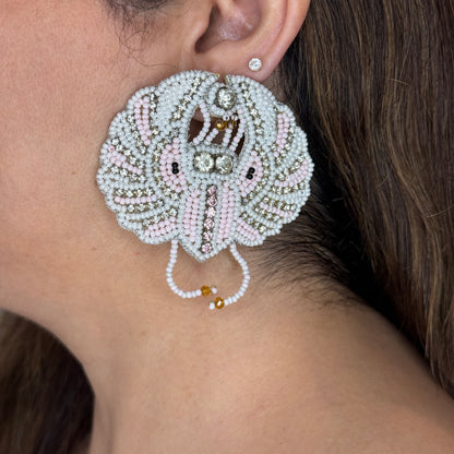 Pink Pearl Beaded Boohoo Stud Earrings