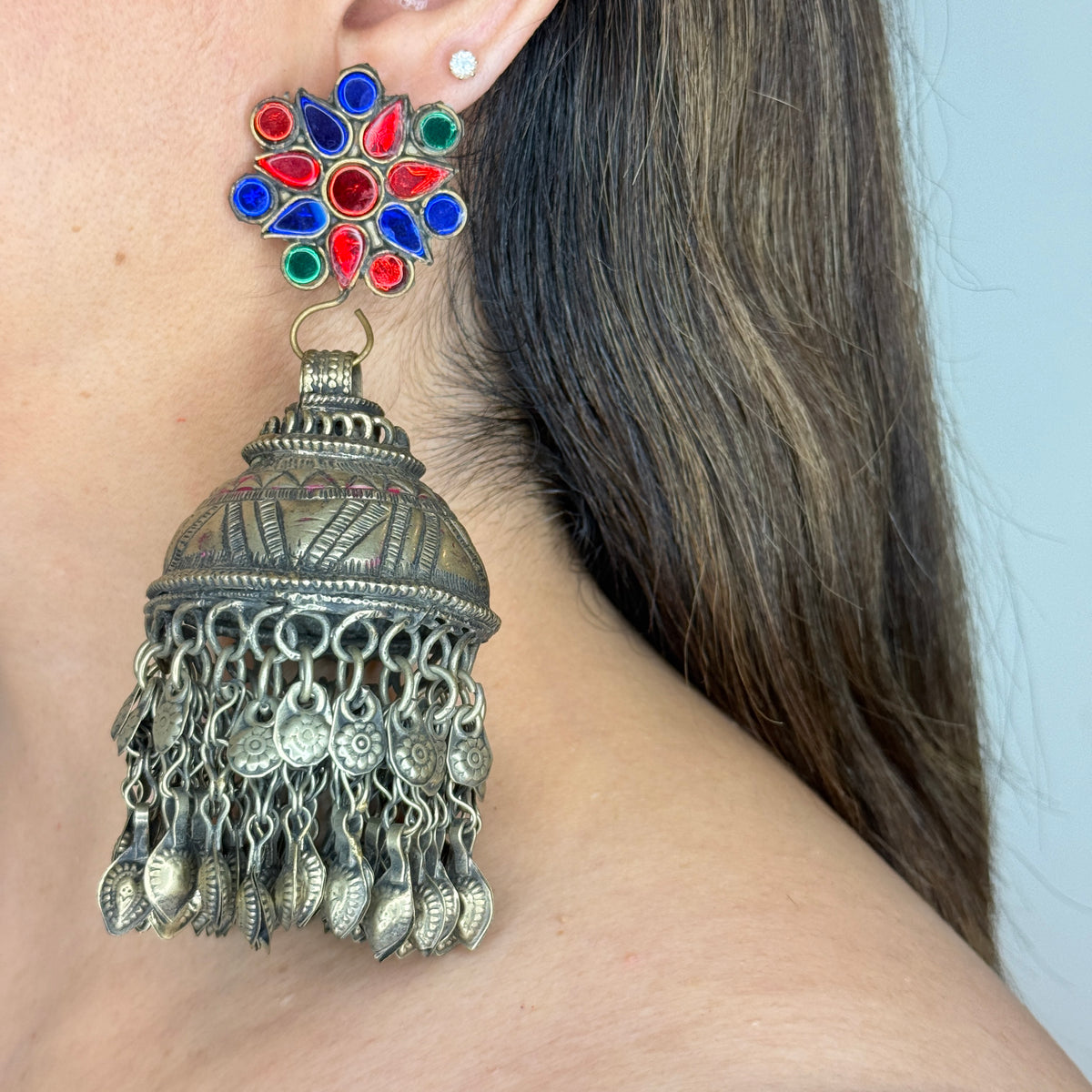 Tribal Oxidised Jhumka Earrings