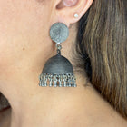 Oxidised Silver Dome Jhumkas