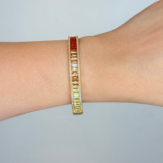 Ombré Zircon Baguette Bangle