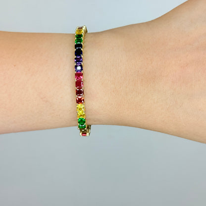 Multicolour Zircon Baguette Bangle