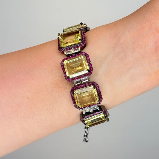 Citrine & Pink Zircon Accent Bracelet