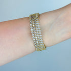 Gold Finish Zircon Cascade Bangle Set