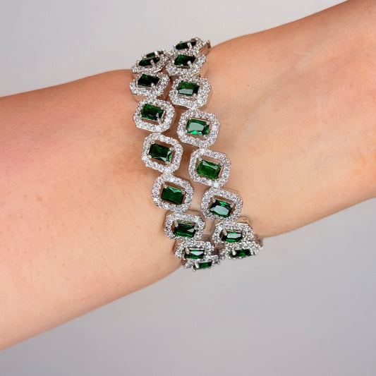 Geometric Zircon Bangle Set of 2