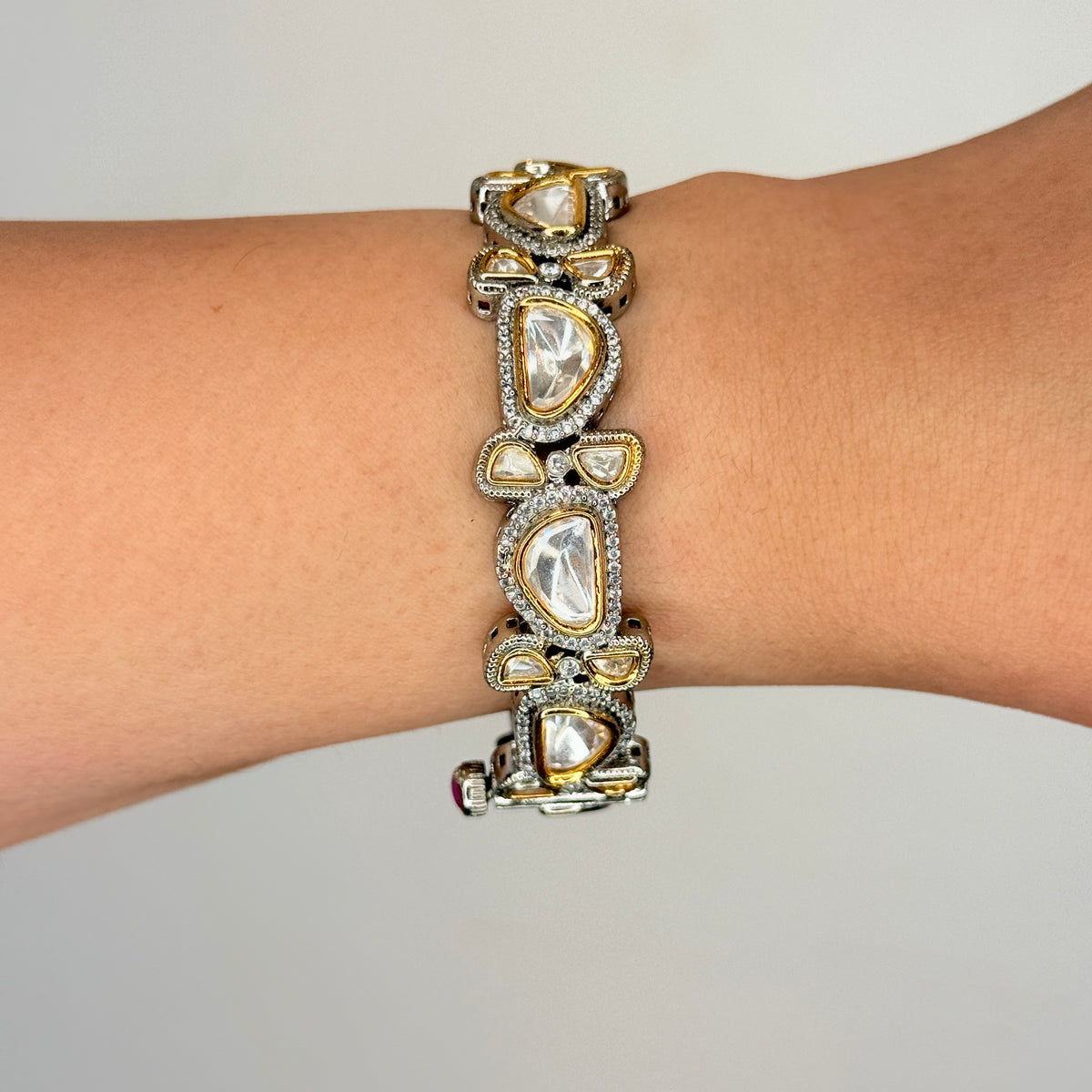 Two Tone Antique Kundan Bangle