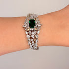 Zircon Studded Emerald Motif Bracelet