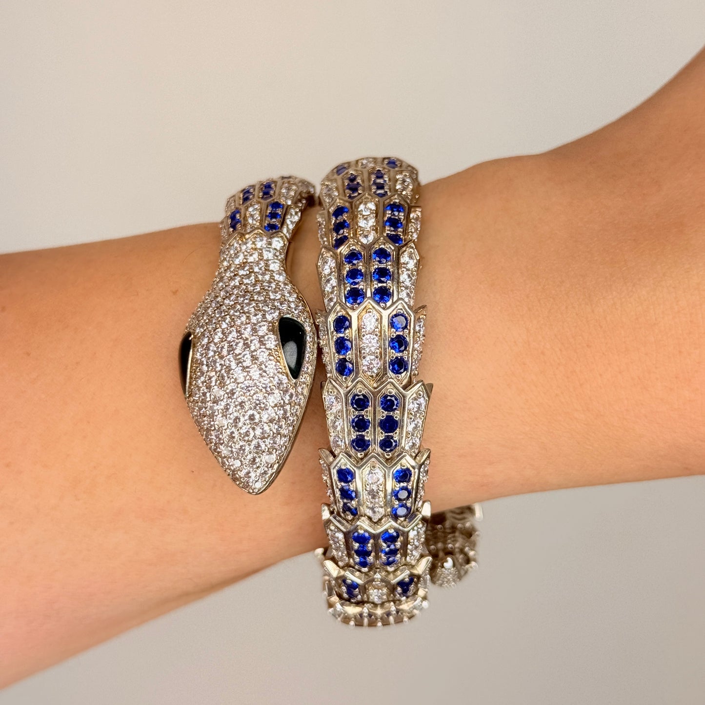 Zircon Studded Snake Wrap Bracelet