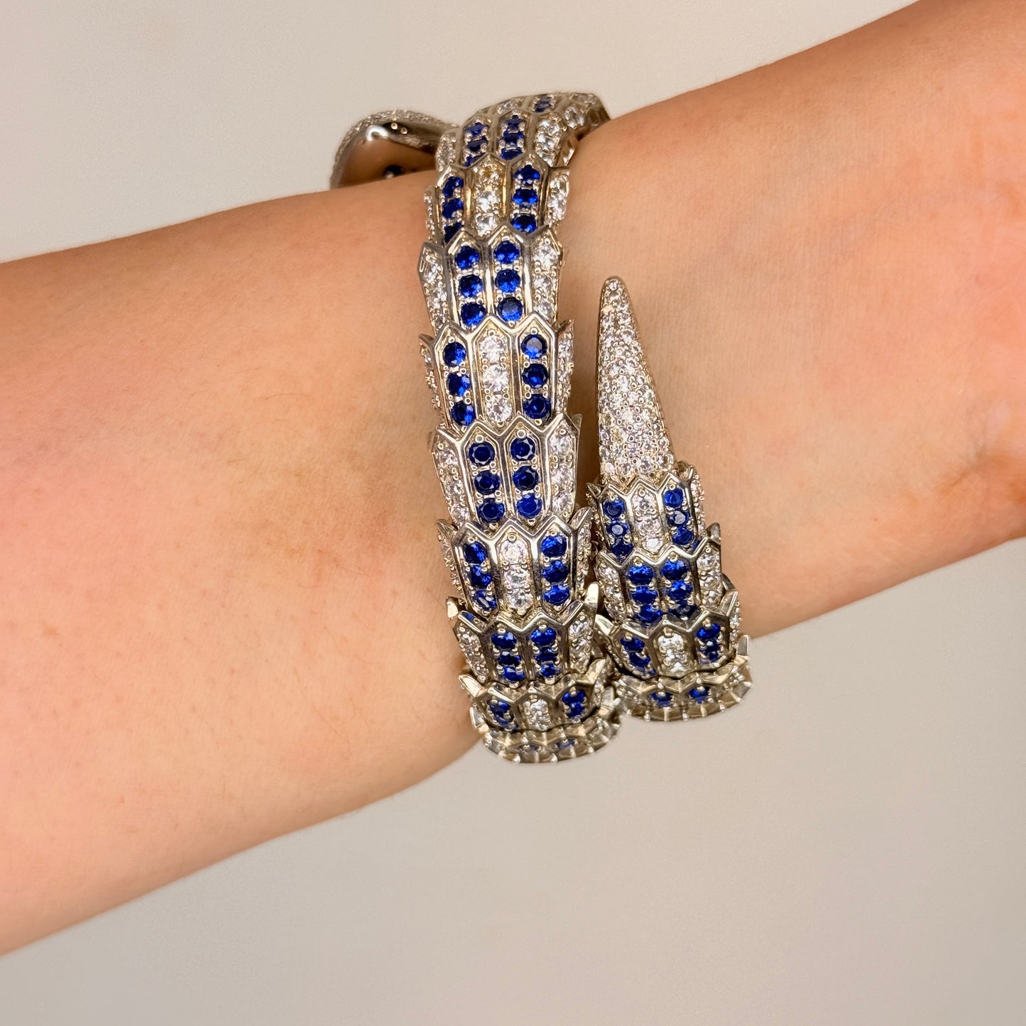 Zircon Studded Snake Wrap Bracelet