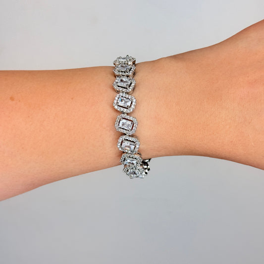 Emerald-Cut Zircon Tennis Bracelet