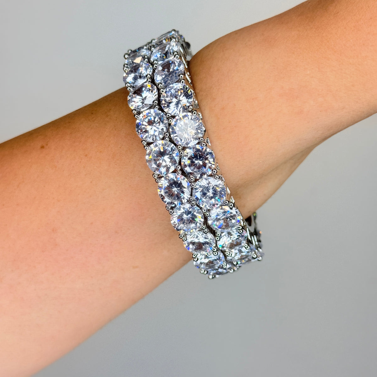 White Finished Bangles with Solitaires
