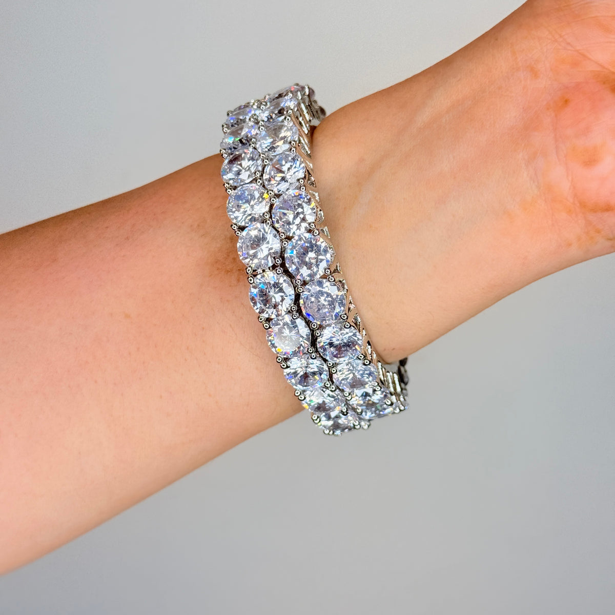 White Finished Bangles with Solitaires