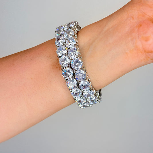 White Finished Bangles with Solitaires